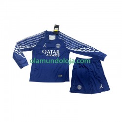 Camisola Paris Saint-Germain Criança Equipamento Quarto 2024-2025 Manga Comprida